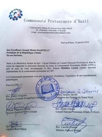 Haïti - FLASH : La Communauté Protestante propose un nouveau Conseiller électoral