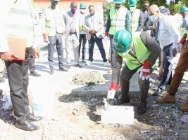 Haiti - Education : Laying of the foundation stone of the Lycée National de Frères