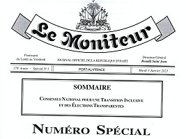 Haïti - Politique : Le Gouvernement publie le texte de l’accord du 21 décembre sans les noms des membres du HCT (texte officiel)