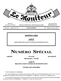 Haïti - Politique : L’arrêté relatif au Haut Conseil de Transition, publié dans «Le Moniteur»