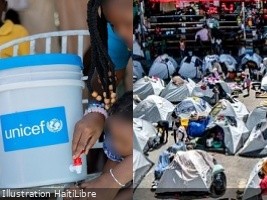 Haiti - Humanitarian : UNICEF provides drinking water to all sites of displaced families