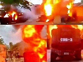Haïti - FLASH : 3 véhicules blindés incendiés à Petite Rivière de l’Artibonite