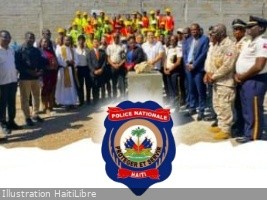 Haiti - Berquin : Laying of the foundation stone for the Departmental Directorate of the Police